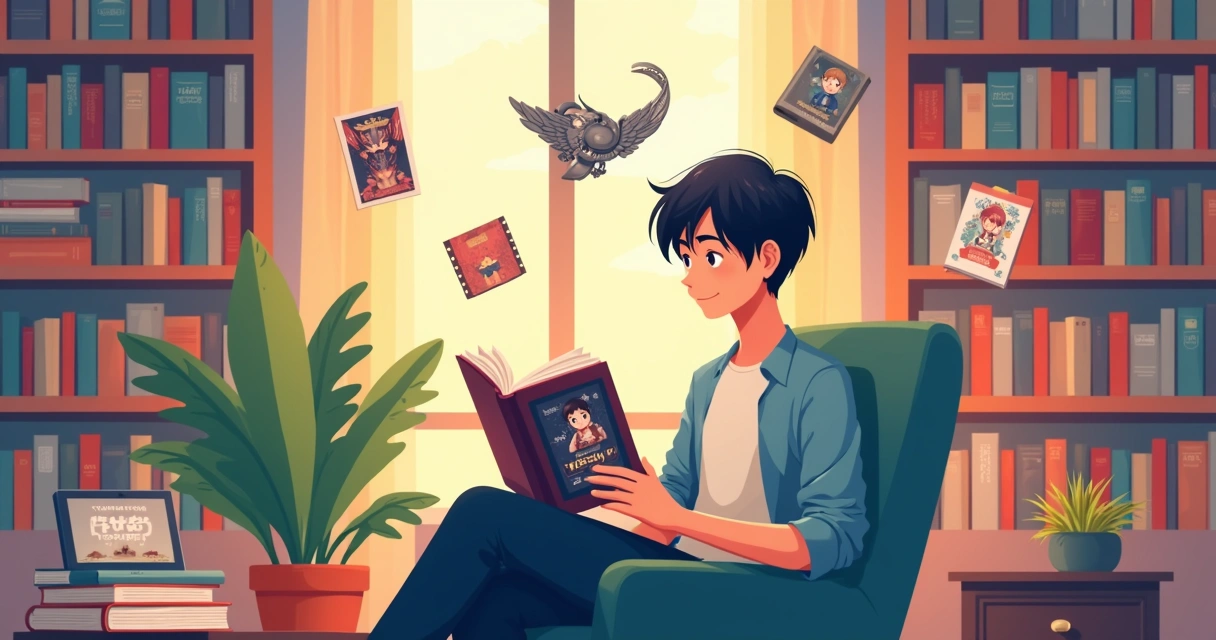 Pessoa lendo uma light novel