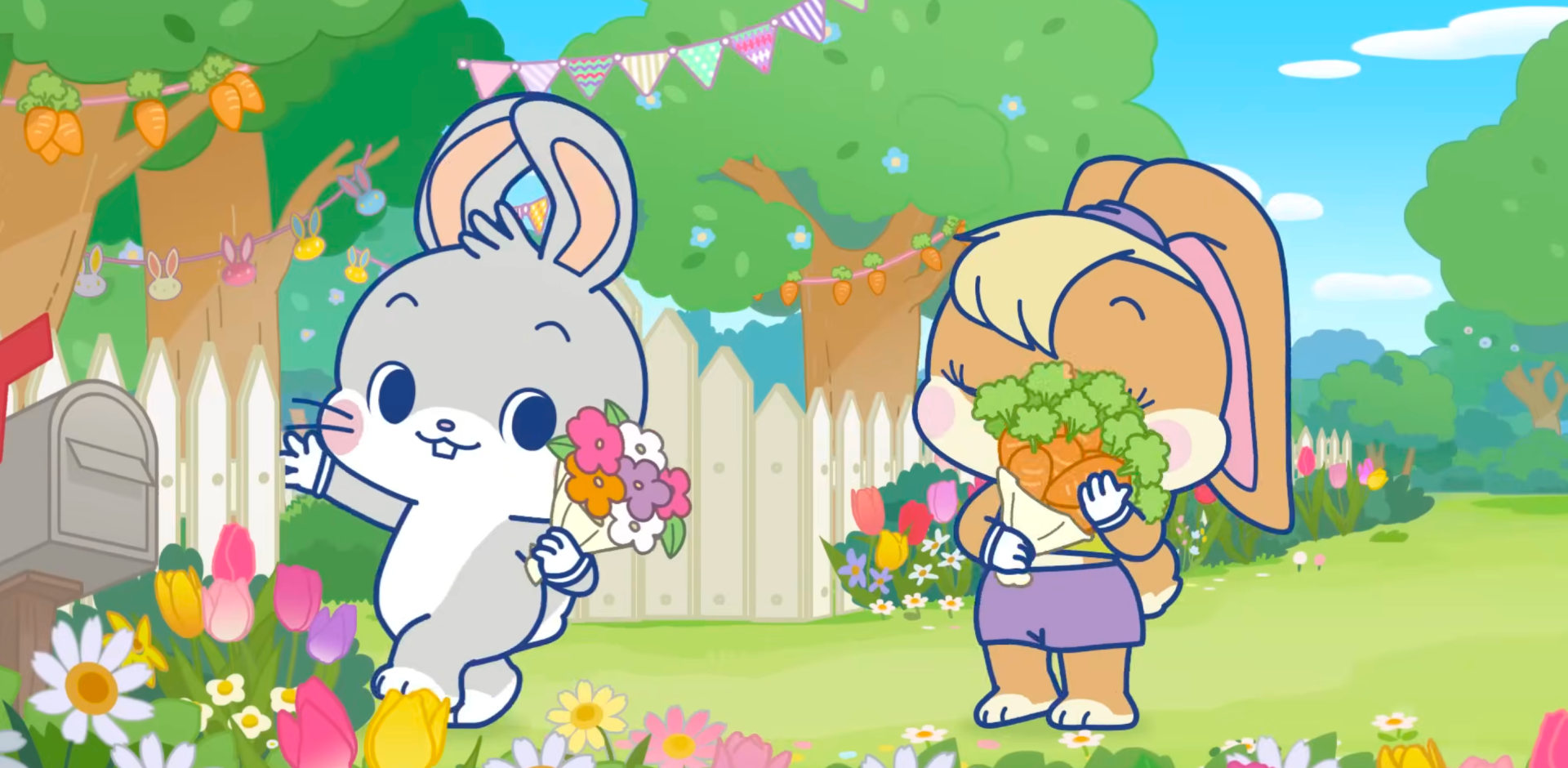 Personagens de Looney Tunes em estilo anime chibi em Looney Tunes Gokko