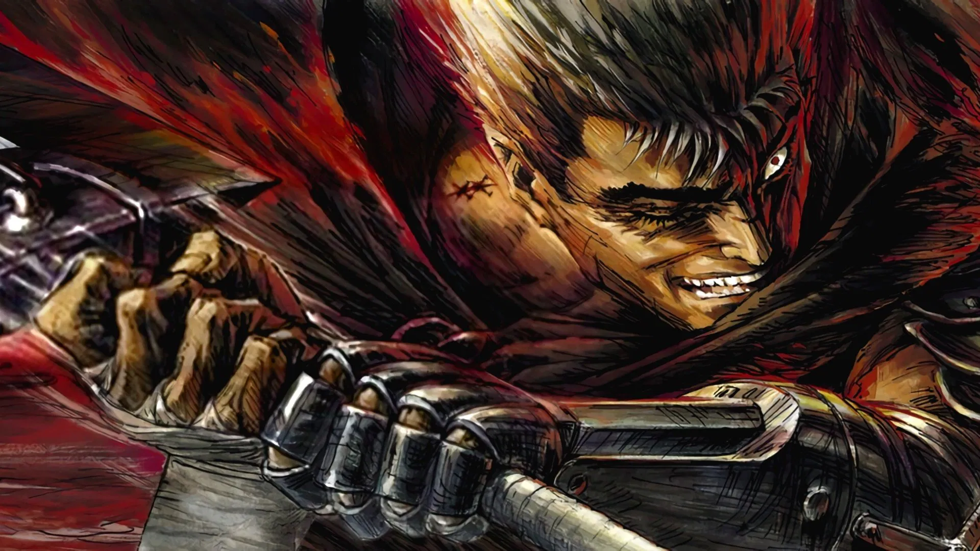 Capa do artigo Berserk, Guts espadachim negro