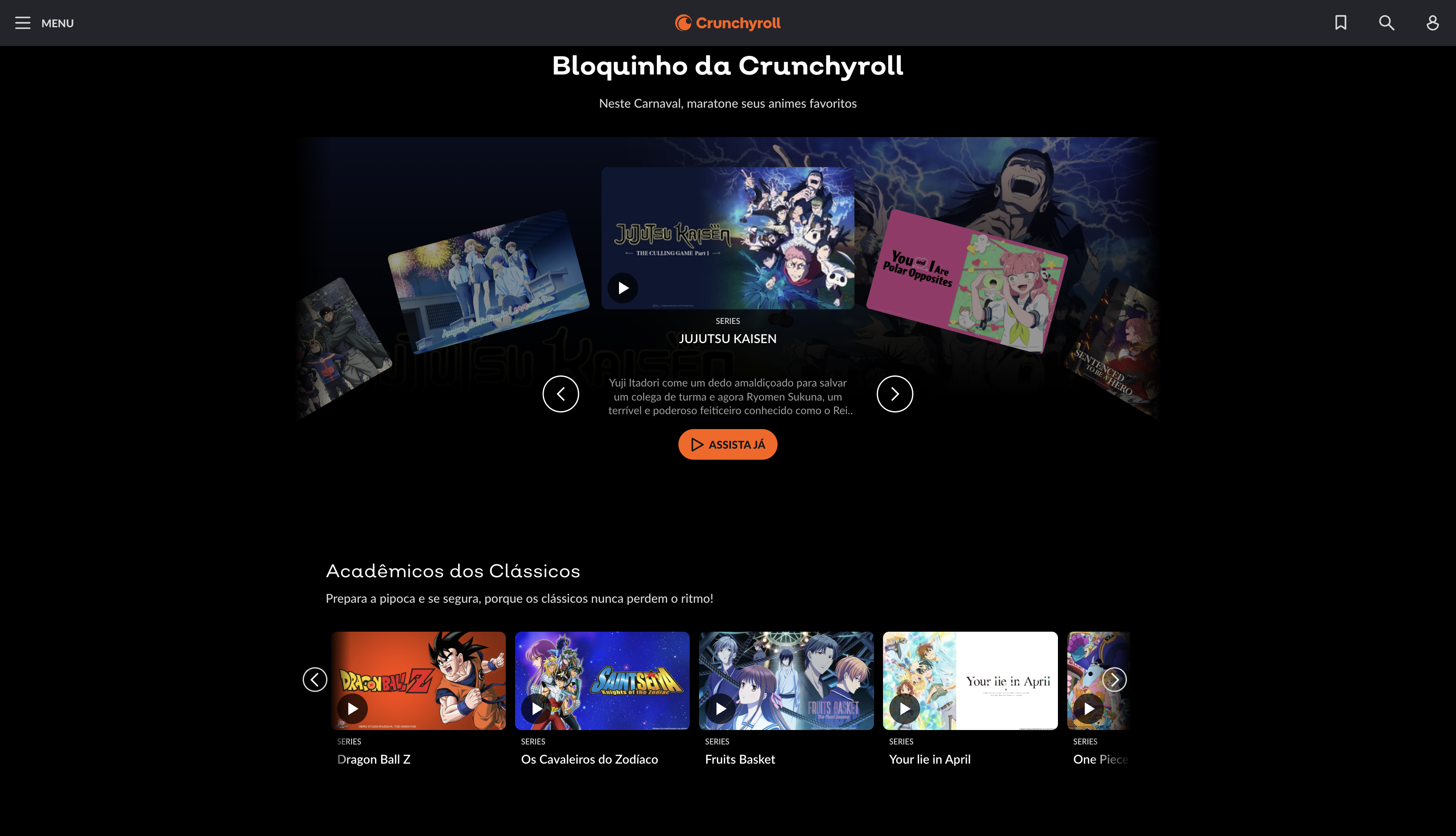 imagem de Crunchyroll Lança Bloquinho de Carnaval com Coleção Especial de Animes no Brasil 1
