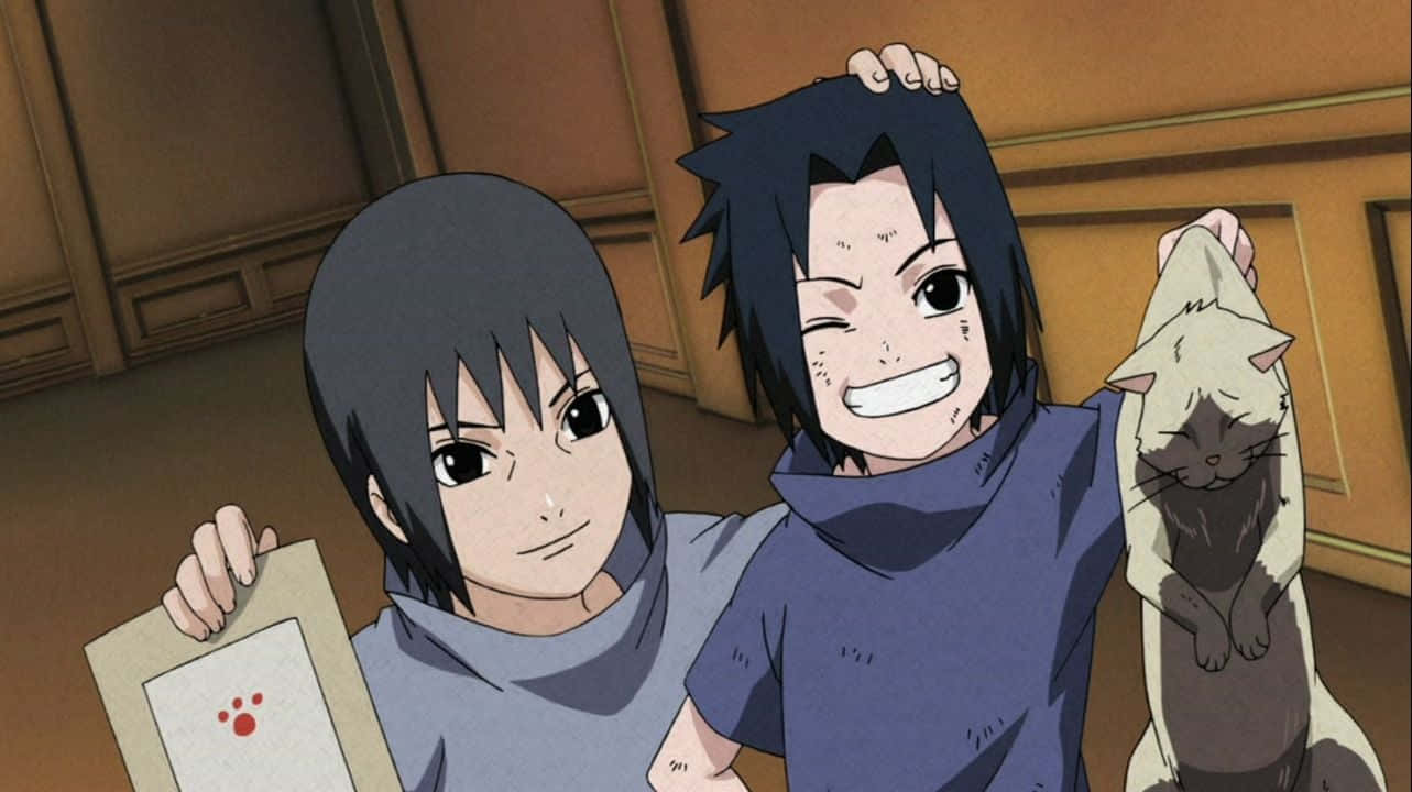 itachi e sasuke caçando gatos