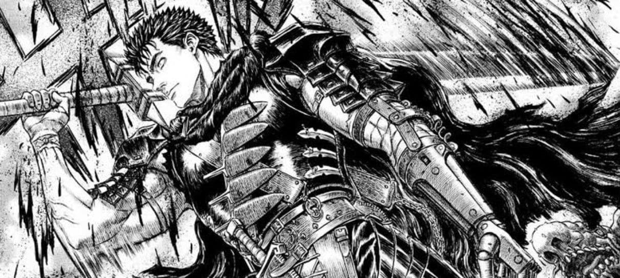 guts no mangá segurando sua espada