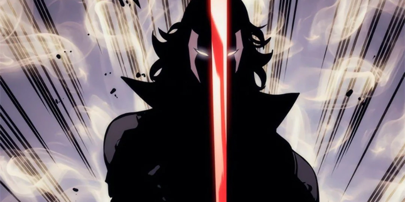 Goto Ryuji segurando sua espada no Manhwa de SL