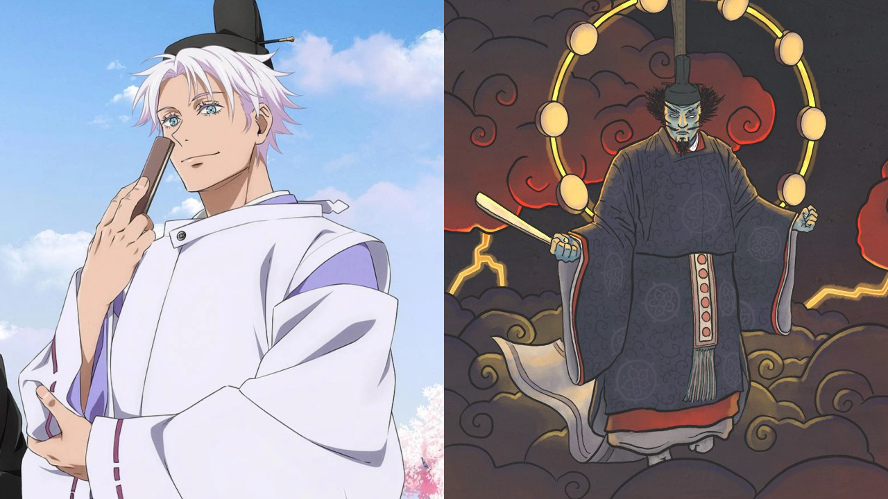 Fan art de Sugawara Michizane com um desenho japonês tradicional do mesmo personagem