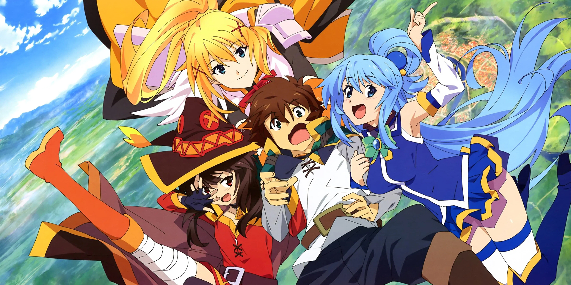 Imagem: Arte promocional do Isekai Konosuba