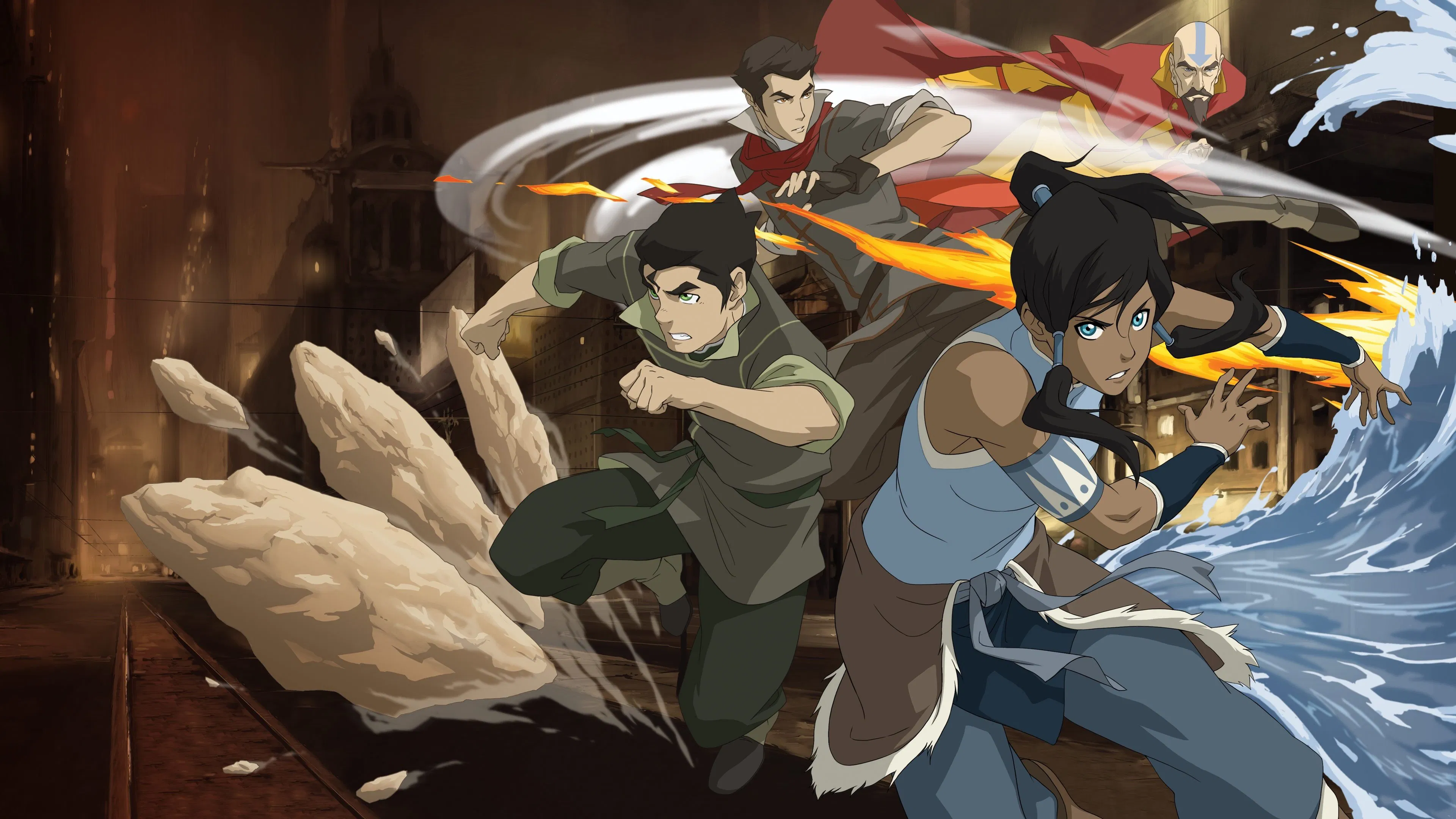 O time Avatar em A Lenda de Korra