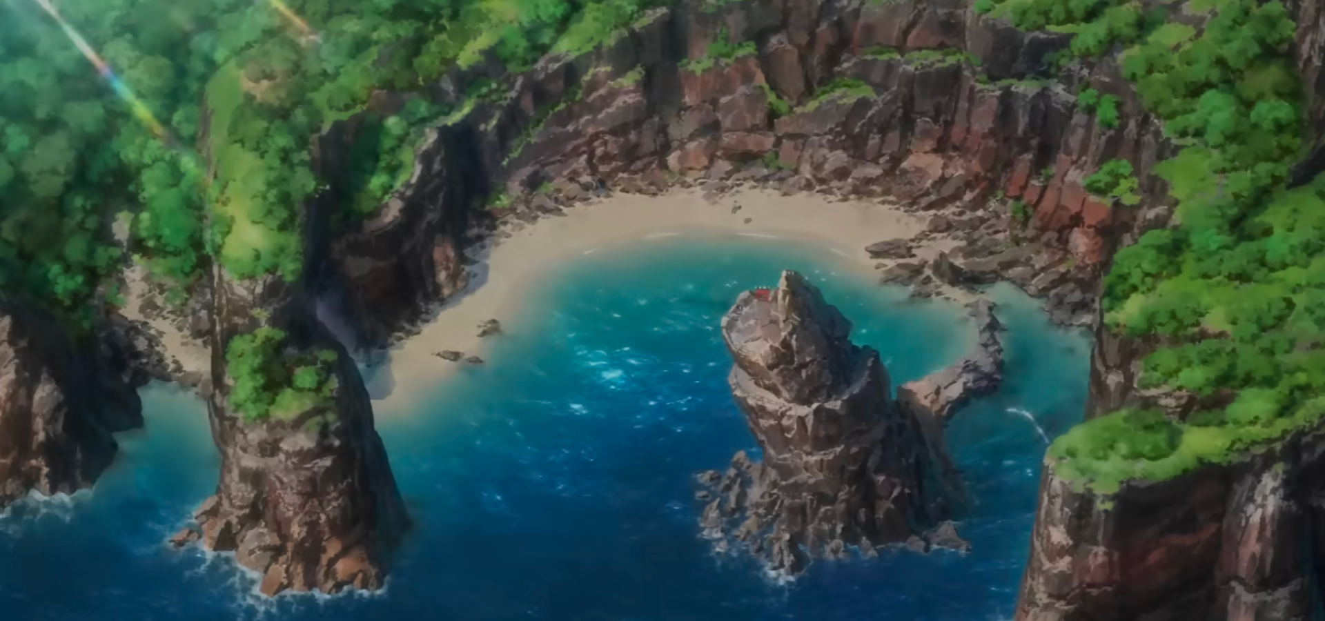 Cenário da enseada no filme To You in the Beyond